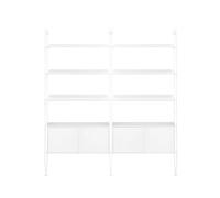 KARTELL bibliothèque murale avec 6 étagères de 90 cm et 2 conteneurs ADAM WOOD (Frêne blanc - Bois courbé et acier peint en blanc)