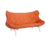 KARTELL canapé FOLIAGE (Revêtement orange - pieds blancs - siège en tissu Trevira - Pieds en fer verni)