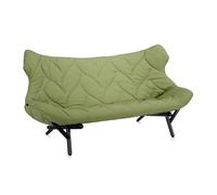 KARTELL canapé FOLIAGE (Revêtement vert - pieds noirs - siège en tissu Trevira - Pieds en fer verni)