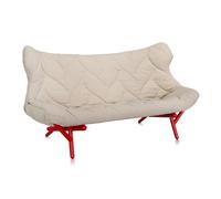 KARTELL canapé FOLIAGE (Rivestimento beige - pieds rouges - siège en tissu Trevira - Pieds en fer verni)