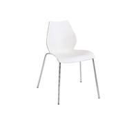 Kartell Chaise Maui structure en acier tubulaire chromé blanc zinc lxHxP 55x77x52cm