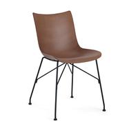 KARTELL chaise P/WOOD SMART WOOD (Foncé, base noire - bois palqué et acier)