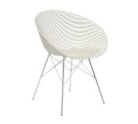 KARTELL chaise SMATRIK (Blanc / Chrome - polycarbonate coloré dans la masse et acier)