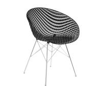 KARTELL chaise SMATRIK (Noir / Chrome - polycarbonate coloré dans la masse et acier)