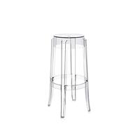 Kartell Charles Ghost, Tabouret Large, H. 75 cm, Cristal, Lot de 2