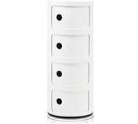 Kartell Componibili, Conteneur 4 éléments, Blanc, Base ronde