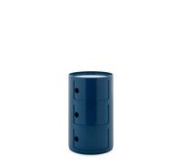 Kartell Componibili Big, Meuble Conteneur 3 éléments, Diamètre 42 cm, Bleu