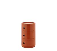 Kartell Componibili Big, Meuble Conteneur 3 éléments, Diamètre 42 cm, Orange