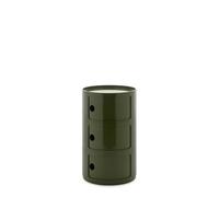 Kartell Componibili Big, Meuble Conteneur 3 éléments, Diamètre 42 cm, Vert