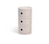 Kartell Componibili Bio, Meuble Conteneur 3 éléments, Crème | l Componibili Bio sono i mobili contenitori simbolo di Kartell da oltre cinquant’anni realizzati in una nuova versione con