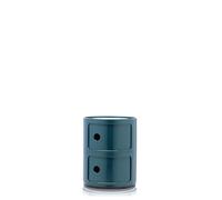 Kartell Componibili, Conteneur 2 éléments, Bleu, Base Ronde | Sii più moderno in casa con questo mobile contenitore Componibili di Kartell. Ora in un'elegante finitura opaca, questo mob