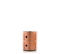 Kartell Componibili, Conteneur 2 éléments, Cuivre, Base Ronde | Cassettiera a due elementi della linea Componibile. Mobile contenitore verticale che sovrappone più elementi, da utilizzare