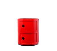 Kartell Componibili, Conteneur 2 éléments, Rouge, Base ronde