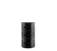 Kartell Componibili, Conteneur 3 éléments, Noir, Base Ronde | Kartell Componibili 3 Elementi Nero - Comodino ContenitoreIl Kartell Componibili 3 Elementi, nella versione nera, è un aute