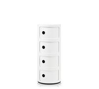 Kartell Componibili, Conteneur 4 éléments, Blanc, Base ronde | Kartell Componibili 4 Elementi Bianco 4985 - Comodino ContenitoreIl Kartell Componibili 4 Elementi Art. 4985, nella classic