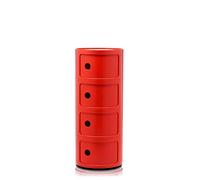Kartell Componibili, Conteneur 4 éléments, Rouge, Base ronde