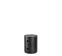Kartell Componibili Recycled, Meuble Conteneur 2 éléments, Noir opaque