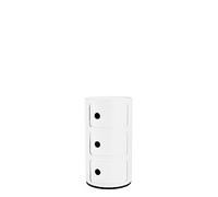 Kartell Meuble conteneur Componibili 3 Element 4988/4967 – 3 éléments, Blanc opaque, recyclé