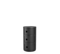 Kartell Meuble de rangement Componibili 3 tiroirs coulissants Noir mat