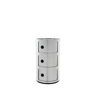 Kartell Conteneur Componibili – 3 éléments, chrome, base ronde