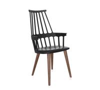 KARTELL fauteuil COMBACK (Noir - Technopolymère thermoplastique - Frêne teinté chêne)