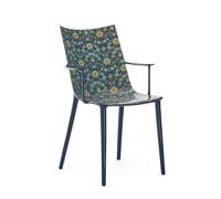 KARTELL fauteuil H.H.H. HER HIGHEST HIGHNESS GRAPHIC IMPRESSION (Blu / Moon Flower Ink-Ochre - Polycarbonate 2.0 recyclé et motif Liberty)