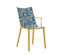 KARTELL fauteuil H.H.H. HER HIGHEST HIGHNESS GRAPHIC IMPRESSION (Moutarde / Harvest Time Ink-Ochre - Polycarbonate 2.0 recyclé et motif Liberty)