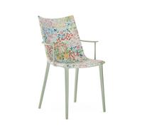 KARTELL fauteuil H.H.H. HER HIGHEST HIGHNESS UPHOLSTERED FABRIC (Blanc / Flowers Lichen - Polycarbonate 2.0 recyclé et tissu Liberty)