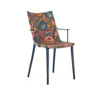KARTELL fauteuil H.H.H. HER HIGHEST HIGHNESS UPHOLSTERED FABRIC (Bleu / Patricia Multi - Polycarbonate 2.0 recyclé et tissu Liberty)