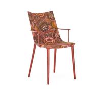 KARTELL fauteuil H.H.H. HER HIGHEST HIGHNESS UPHOLSTERED FABRIC (Orange rouille / Patricia Lacque - Polycarbonate 2.0 recyclé et tissu Liberty)