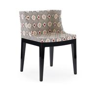 KARTELL fauteuil MADEMOISELLE RUBELLI QUATREFOIL (Base noire, siège crème - Tissu et polycarbonate)