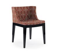 KARTELL fauteuil MADEMOISELLE RUBELLI QUATREFOIL (Base noire, siège marron - Tissu et polycarbonate)