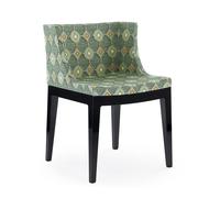 KARTELL fauteuil MADEMOISELLE RUBELLI QUATREFOIL (Base noire, siège pistache - Tissu et polycarbonate)