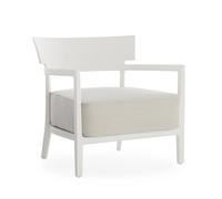 KARTELL fauteuil pour l'éxterieur CARA OUTDOOR MAT (Blanc / Blanc - Polycarbonate peint doux au toucher et tissu en fibre teintée)