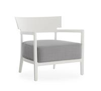 KARTELL fauteuil pour l'éxterieur CARA OUTDOOR MAT (Blanc / Gris - Polycarbonate peint doux au toucher et tissu en fibre teintée)