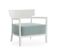 KARTELL fauteuil pour l'éxterieur CARA OUTDOOR MAT (Blanc / Vert - Polycarbonate peint doux au toucher et tissu en fibre teintée)