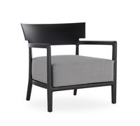 KARTELL fauteuil pour l'éxterieur CARA OUTDOOR MAT (noir / gris - Polycarbonate peint doux au toucher et tissu en fibre teintée)