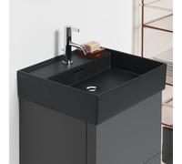 LAUFEN Kartell lavabo à encastrer, 1 trou pour robinet, avec trop-plein, 600x460mm, H8103337161041, Couleur: Noir Mat