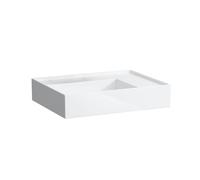 Lavabo LAUFEN Kartell 8103344001121, 60x46cm, blanc LCC, étagère à droite, sans robinet, céramique saphir