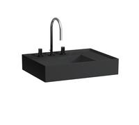 Laufen Lavabo mural Kartell 60x46 cm étagère droite sans trop-plein 3 trous noir mat