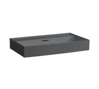 LAUFEN Kartell lavabo à encastrer, sans trou pour robinet, avec trop-plein, 800x460mm, H8103367581091, Couleur: Graphite mat