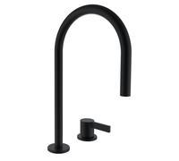 LAUFEN Kartell Mitigeur de lavabo 2 trous, bec pivotant, sans vidage, saillie 166 mm, H3113320812201, Couleur: PVD noir titane mat