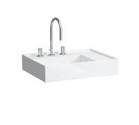 Laufen Kartell lavabo à poser, tablette à droite, 3 trous pour robinetterie, sans trop-plein, 600x460mm, H818334, Coloris: Blanc avec LCC - H8183344001581