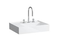 LAUFEN Kartell lavabo à poser, tablette à gauche, 3 trous pour robinet, sans trop-plein, 600x460mm, H8183354001581, Couleur: Blanc avec LCC