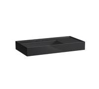 Laufen Kartell lavabo à poser, tablette à droite, 2 trous pour robinetterie, sans trop-plein, 900x460mm, H818338, Farbe: Noir brillant