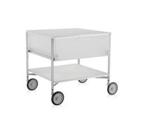 KARTELL meuble avec roues 1 tiroir et 1 étagère MOBIL (Glace - PMMA opaline)