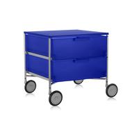 KARTELL meuble avec roues et 2 tiroirs MOBIL (Cobalt - PMMA opaline)