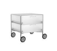 KARTELL meuble avec roues et 2 tiroirs MOBIL (Glace - PMMA opaline)