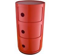 KARTELL Meuble de rangement Componibili - 3 tiroirs - Rouge