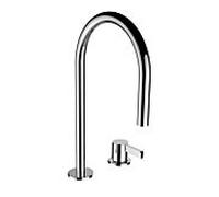 LAUFEN Kartell Mitigeur de lavabo 2 trous, bec pivotant, sans vidage, saillie 166 mm, H3113320042201, Couleur: chrome